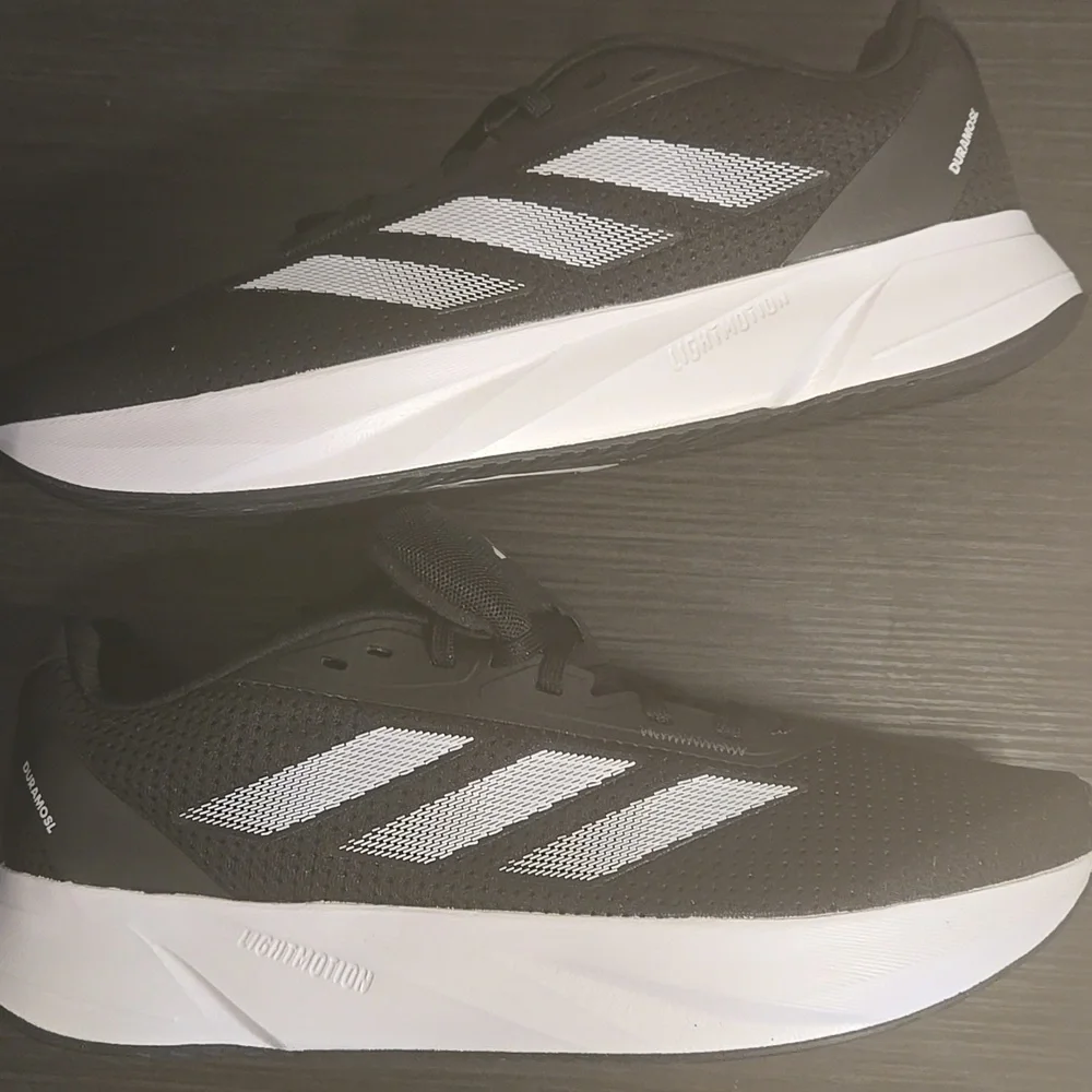 Mens Size 11.5 Adidas Duramo DL Black and White  Running Sneakers ID9849 Nwt